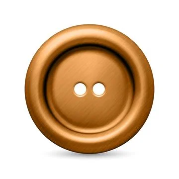 Vector 3d Realistic Textured Metal Button for Clothes Icon Closeup Isolated Stock Illustration