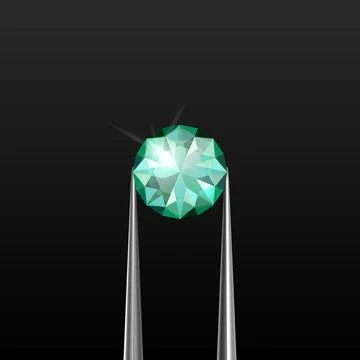 Vector 3d Realistic Transparent Blue Gemstone, Diamond, Crystal, Rhinestone with Stock Illustration