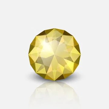 Vector 3d Realistic Transparent Gemstone, Diamond, Crystal, Rhinestone Icon Stock Illustration