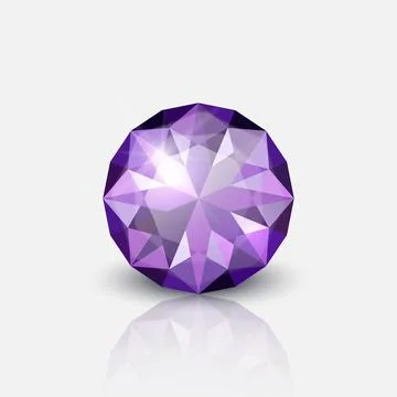 Vector 3d Realistic Transparent Gemstone, Diamond, Crystal, Rhinestone Icon Stock Illustration