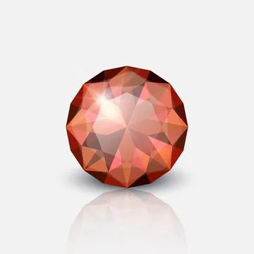 Vector 3d Realistic Transparent Gemstone, Diamond, Crystal, Rhinestone Icon Stock Illustration