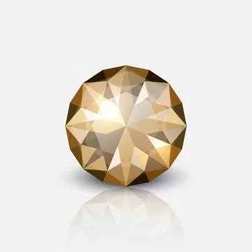 Vector 3d Realistic Transparent Gemstone, Diamond, Crystal, Rhinestone Icon Stock Illustration