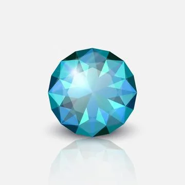 Vector 3d Realistic Transparent Gemstone, Diamond, Crystal, Rhinestone Icon Stock Illustration