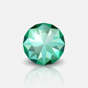 Vector 3d Realistic Transparent Gemstone, Diamond, Crystal, Rhinestone Icon Stock Illustration