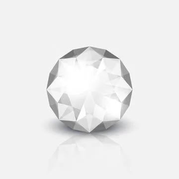 Vector 3d Realistic Transparent Gemstone, Diamond, Crystal, Rhinestone Icon Stock Illustration