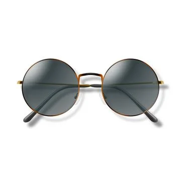 Vector 3d Realistic Trendy Round Frame Glasses Isolated. Sunglasses, Optics Stock Illustration