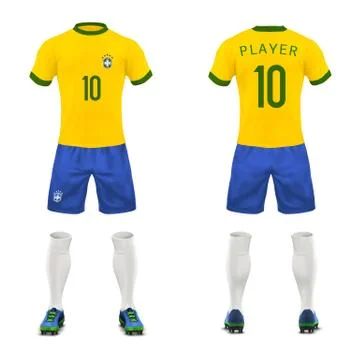 Vector 3d realistic uniform of Brasil football player Stock-Illustration