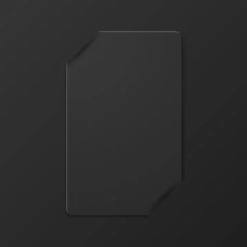 Vector 3d Realistic Vertical Black Guest Room, Plastic Hotel Apartment Keycard Stock Illustration