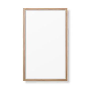 Vector 3d Realistic Vertical Brown Wooden Simple Modern Frame Icon Closeup Stock Illustration