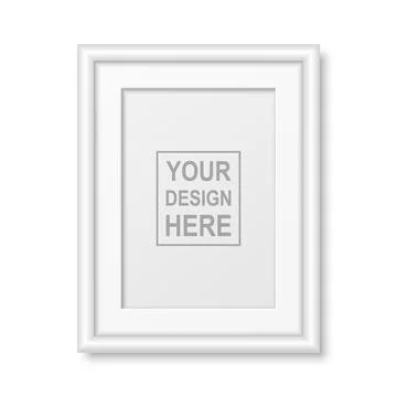 Vector 3d Realistic White A4 Simple Modern Frame Isolated. Design Template of Stock Illustration