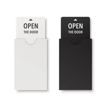 Vector 3d Realistic White, Black Guest Room, Plastic Hotel Apartment Keycard Stock-Illustration