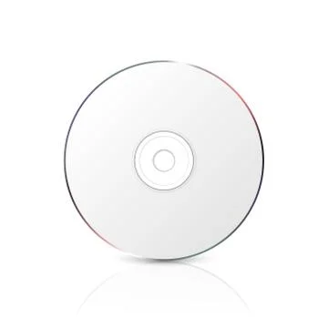 Vector 3d Realistic White Blank CD, DVD Closeup Isolated on White Background Stock Illustration