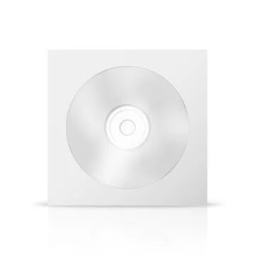Vector 3d Realistic White CD, DVD in Closed Paper, Plastic Case, Package Stock Illustration