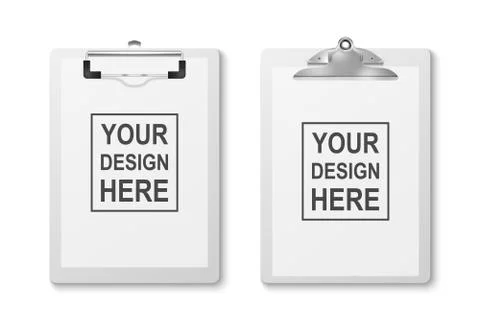 Vector 3d Realistic White Clipboard with Folded Blank Paper and Metal Clip Icon イラスト素材