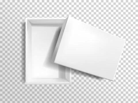 Vector 3d realistic white empty box, mock-up Stock Illustration