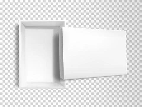 Vector 3d realistic white empty box, mock-up Stock Illustration