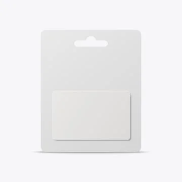 Vector 3d Realistic White Gift Card, Certificate, Guest Room, Plastic Hotel Stock Illustration