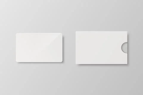 Vector 3d Realistic White Guest Room, Plastic Keycard, Credit Card Template and Stock Illustration