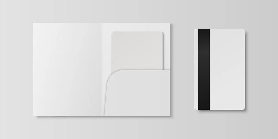 Vector 3d Realistic White Guest Room, Plastic Hotel Apartment Keycard Template Illustrazione stock