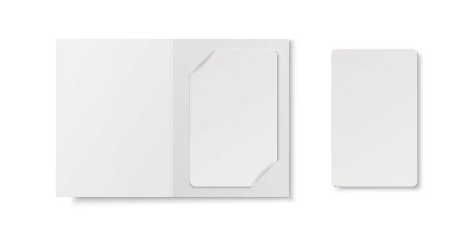 Vector 3d Realistic White Guest Room, Plastic Hotel Apartment Keycard, ID Card Stock Illustration