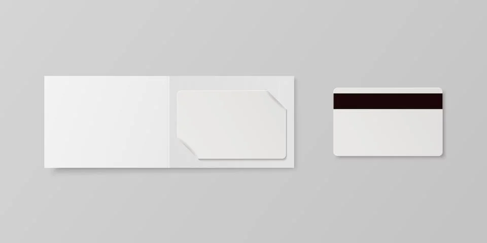 Vector 3d Realistic White Guest Room, Plastic Hotel Apartment Keycard, ID Card Stock Illustration