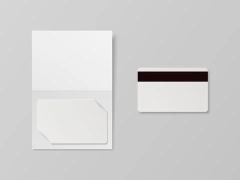 Vector 3d Realistic White Guest Room, Plastic Hotel Apartment Keycard, ID Card Stock Illustration