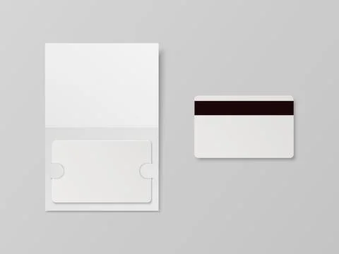 Vector 3d Realistic White Guest Room, Plastic Hotel Apartment Keycard, ID Card Stock Illustration