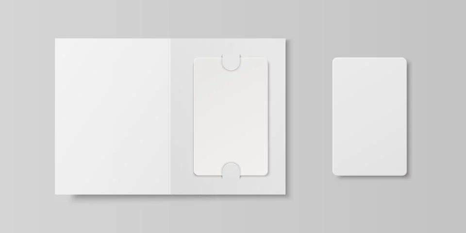 Vector 3d Realistic White Guest Room, Plastic Hotel Apartment Keycard, ID Card Stock Illustration