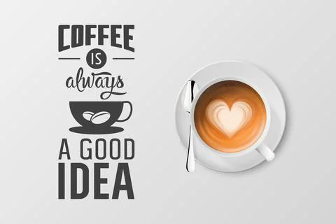Vector 3d Realistic White Metal Enamel Mug with Foam Coffee - Capuccino, Latte - Stockillustratie