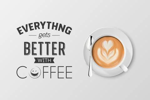 Vector 3d Realistic White Metal Enamel Mug with Foam Coffee - Capuccino, Latte - Stockillustratie
