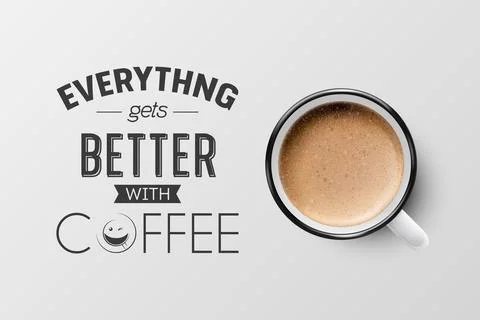 Vector 3d Realistic White Metal Enamel Mug with Foam Coffee - Capuccino, Latte - Stock-Illustration