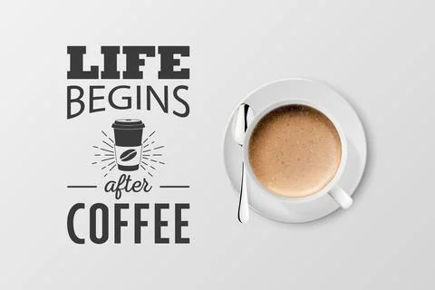 Vector 3d Realistic White Metal Enamel Mug with Foam Coffee - Capuccino, Latte - Stockillustratie