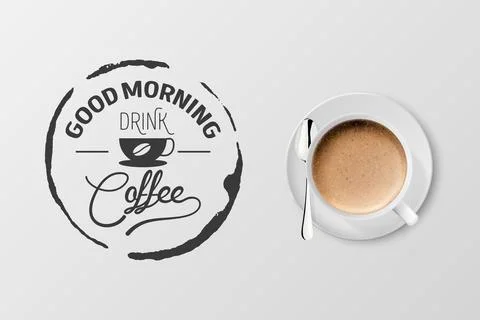 Vector 3d Realistic White Metal Enamel Mug with Foam Coffee - Capuccino, Latte - Stock-Illustration
