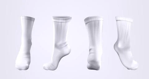 Vector 3d realistic white mid calf socks Stock Illustration