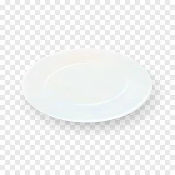 Vector 3d Realistic White Plate Empty Porcelain, Ceramic Plate Icon Closeup Stock Illustration