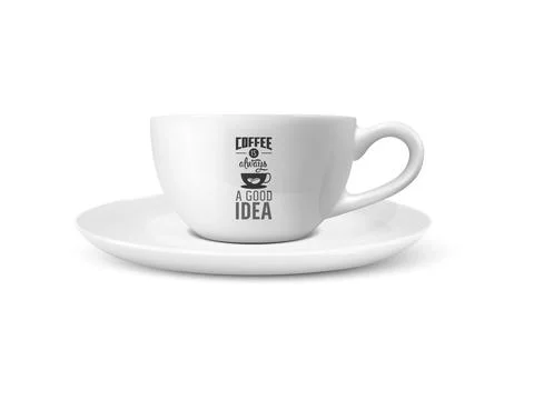 Vector 3d Realistic White Porcelain Ceramic Mug Isolated on White Background Stockillustratie