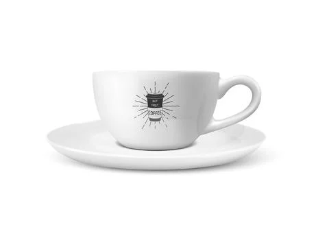 Vector 3d Realistic White Porcelain Ceramic Mug Isolated on White Background 스톡 일러스트