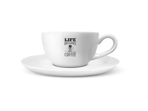 Vector 3d Realistic White Porcelain Ceramic Mug Isolated on White Background 스톡 일러스트
