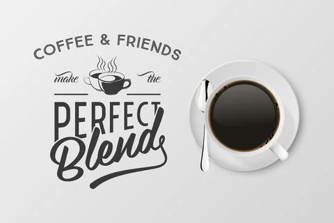 Vector 3d Realistic White Porcelain Ceramic Mug with Black Espresso, Mocha 库存插图
