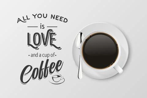 Vector 3d Realistic White Porcelain Ceramic Mug with Black Espresso, Mocha イラスト素材