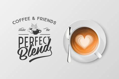 Vector 3d Realistic White Porcelain Ceramic Mug with Foam Coffee - Capuccino Illustrazione stock
