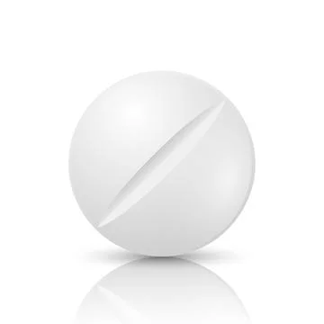 Vector 3d Realistic White Round Pharmaceutical Medical Pill, Capsule, Tablet Stock-Illustration