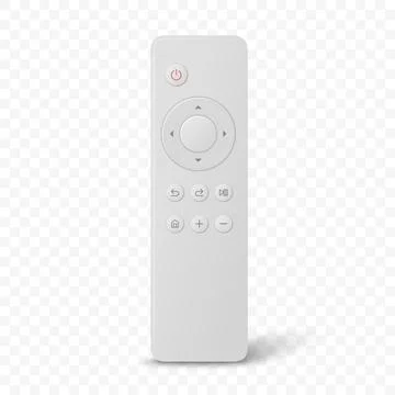 Vector 3d Realistic White TV Remote Control, Isolated. Smart Remote Controller Stock Illustration
