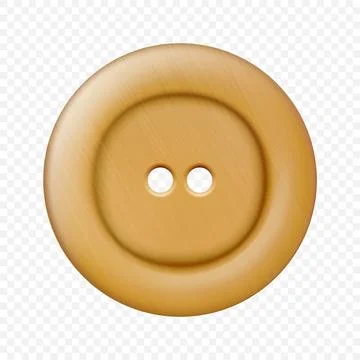 Vector 3d Realistic Wooden Button for Clothes Icon Set Closeup Isolated. Fashion 스톡 일러스트