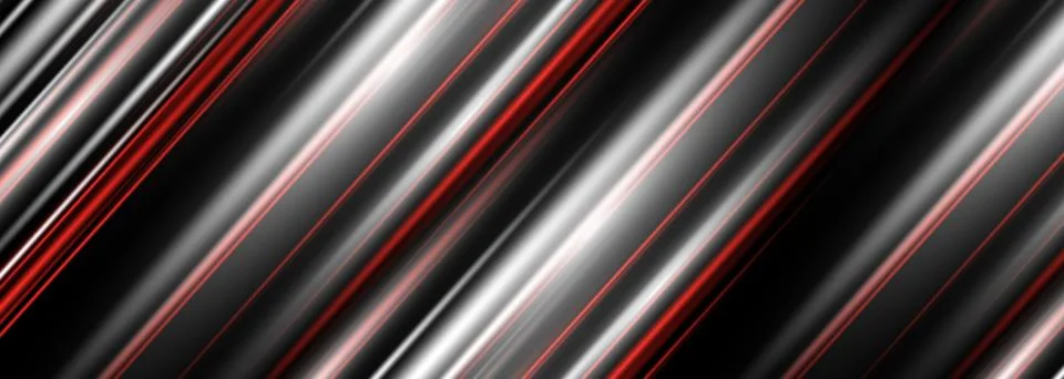 Vector 3D red, black and white stripes wide abstract background. Illustrazione stock