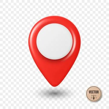Vector 3d Red Map Pin Icon. Location Marker. Map Pin Symbol, Map Pin Badge .. Stock Illustration