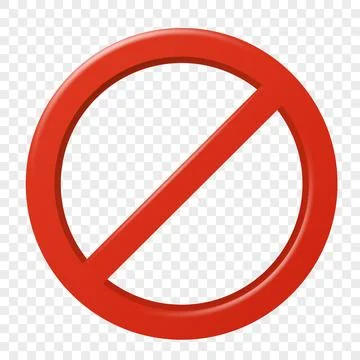 Vector 3d Red Prohibition Sign. Realistic Prohibition Symbol, Vector Stock Illustration