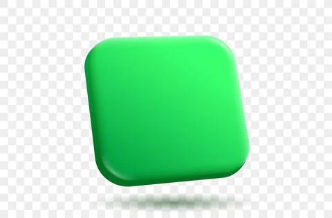 Vector 3d render button background banner. Green gradient app icon on Stock Illustration