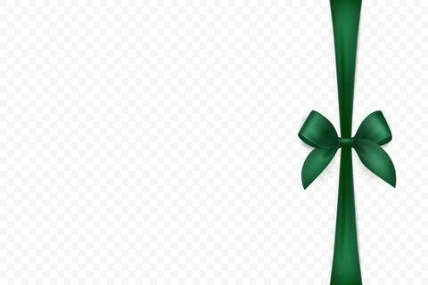 Vector 3d Ribbon with Bow for Gift Decoration and Packaging Design. Green Ribbon Stock Illustration