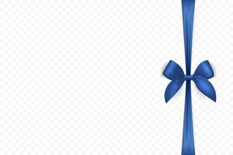 Vector 3d Ribbon with Bow for Gift Decoration and Packaging Design. Blue Ribbon Stock Illustration